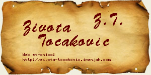 Života Točaković vizit kartica